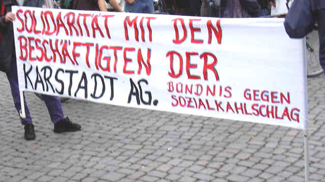 Solidarität mit Karstadt-Beschäftigten