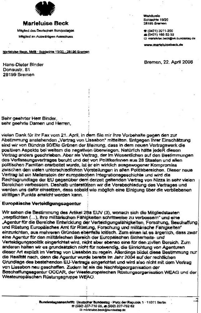 Fax von Marielouise beck (Seite 1)