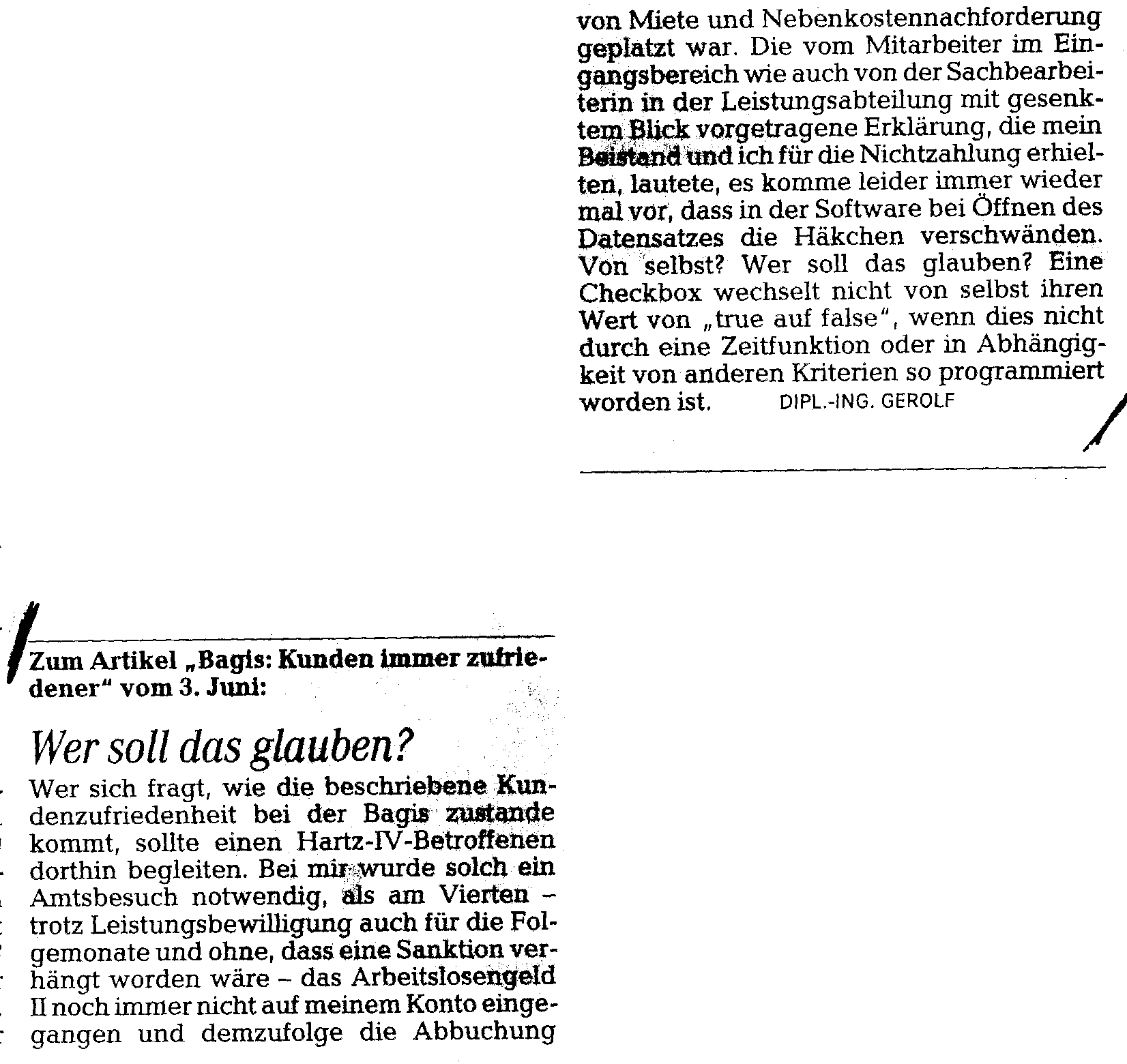 'Weser-Kurier' vom 14. Juni 2009