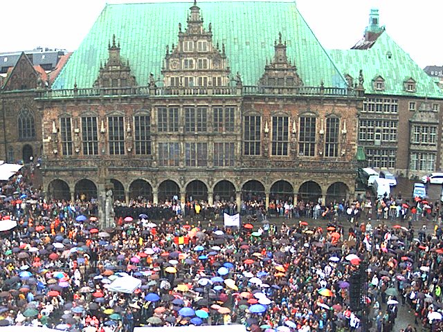 Wahlkampfauftritt von Angela Merkel 
in Bremen am 15. August 2013