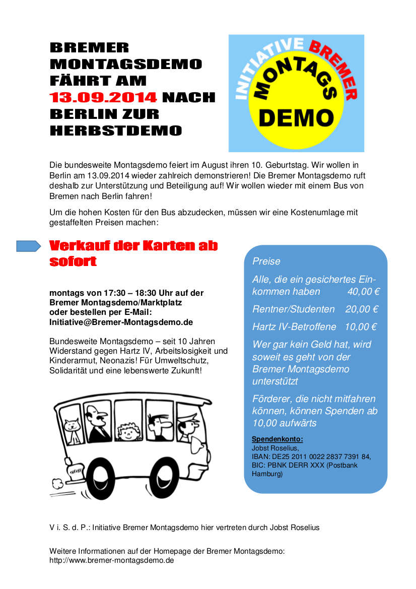 Herbstdemonstration in Berlin am 13. 9. 2014 (Plakat: Herma)