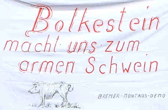 Bremer Montagsdemo:
Bolkestein macht uns zum armen Schwein!